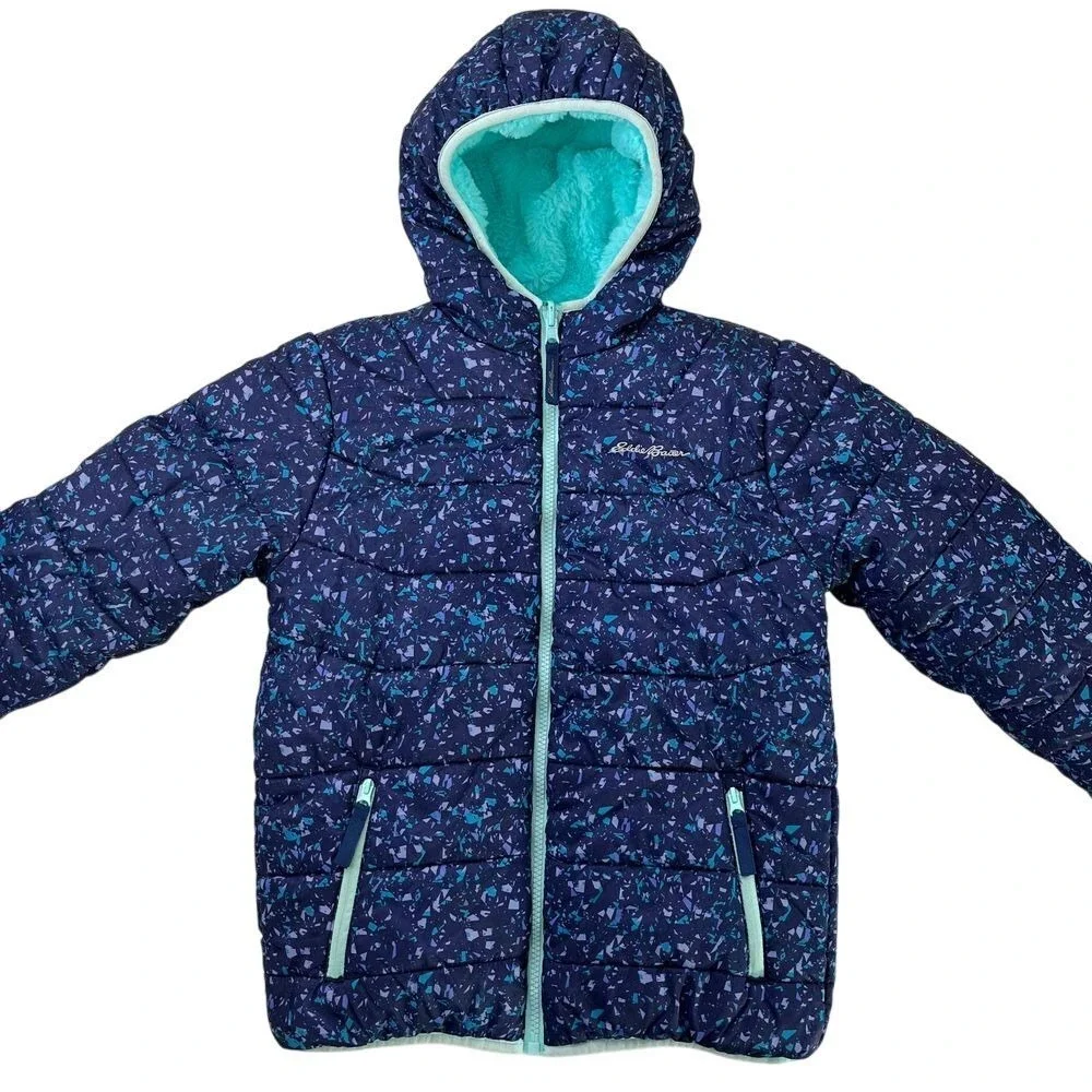 Eddie Bauer Childrens Purple and Teal Water Resistant Winter Jacket, Eddie 517